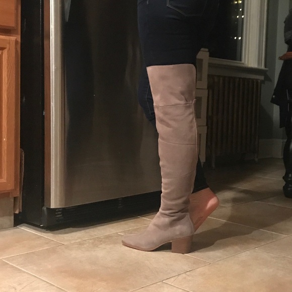 NIB over the knee gray suede boots - Picture 6 of 8